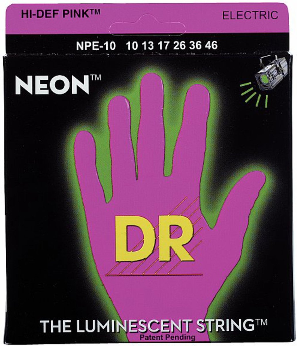 DR Strings NPE-10 Hi-Def Neon Pink Medium 10-46 elektrische gitaarsnaren