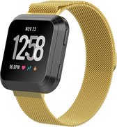 Milanese Loop Armband Geschikt Voor Fitbit Versa 1/2 & Lite Band Strap - Milanees Armband Polsband - Small - Goud Kleurig