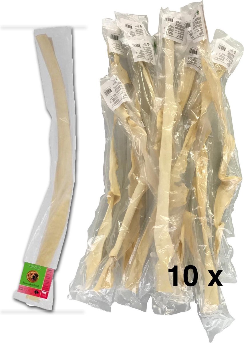 runderkophuid wit 70cm x 10 stuks hondensnack