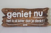 Tekstbord : geniet nu het is later dan je denkt 12x30 cm