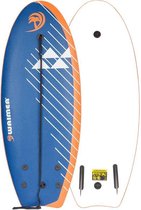 Waimea Surfboard EPS 114 cm - Slick Board - Geel/Lichtblauw/Wit