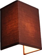 QAZQA vete - Moderne Wandlamp met kap Up Down voor binnen - 1 lichts - D 115 mm - Bruin - Woonkamer | Slaapkamer