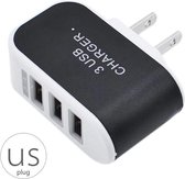 Amerikaanse reisstekker - Amerikaanse USB stekker - USB - 3 USB poorten - Reisstekker Amerika - Reisstekker - Voor Iphone, samsung, HTC, Huawei, ipad, LG en andere oplaadbare apparaten - Zwar
