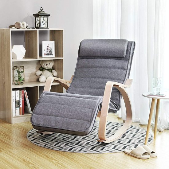 Rocking Chair Songmics avec repose-pieds - Transat ajustable - Chaise  relaxante 