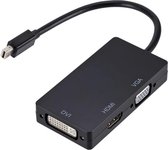 Garpex® Mini Displayport naar DVI, VGA en HDMI - 3 in 1 Adapter - Zwart