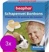 Beaphar Schapenvetbonbons Knoflook - Hondensnacks - 3 x Medium