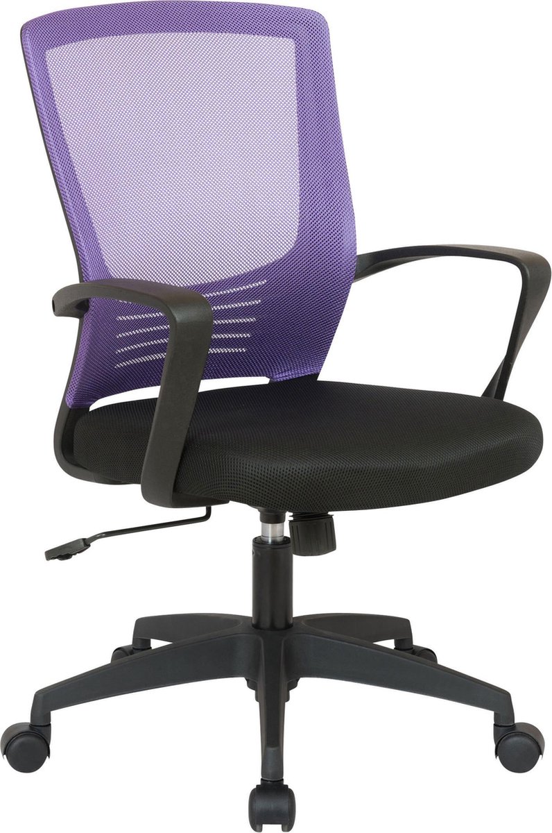 Bureaustoel - Bureaustoel voor volwassenen - Design - Ergonomisch - Gaas - Paars/zwart - 58x53x101 cm