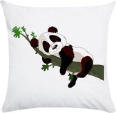 Panda Kussenhoes | Polyester kussenhoes met liggende Panda opdruk | 45 x 45 cm