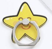 Gele ster - Ring vinger houder- standaard voor telefoon of tablet