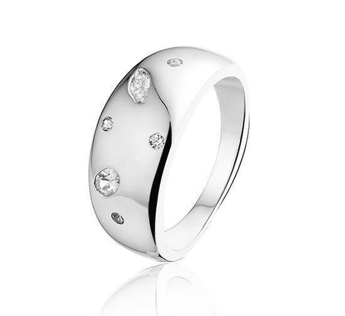 Montebello Ring Jana - 925 Zilver Gerhodineerd - 9mm - Maat 54-17.2mm