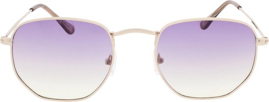 Icon Eyewear Zonnebril AUGUST - Licht goudkleurig montuur - Lila met gele glazen