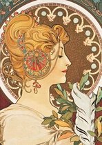 Carnet Ligne Ligne Affiche Mucha, La Plume