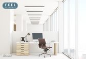 Feel Furniture - Luxe design bureaustoel van 100% rundleer - Lage rugleuning - Donker bruin
