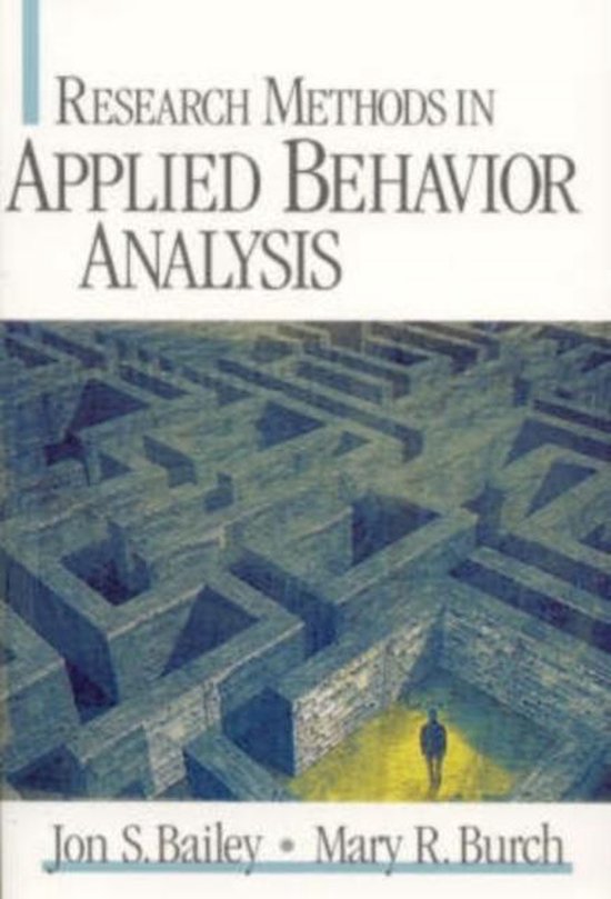 Research Methods in Applied Behavior Analysis - cover