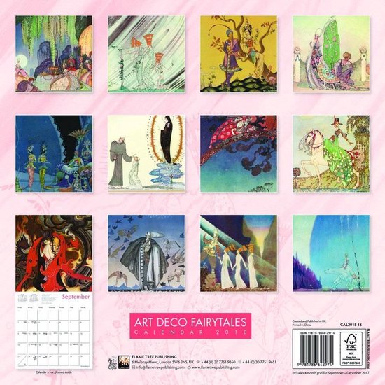 Art Deco Fairytales Wall Calendar 2018 (Art Calendar)