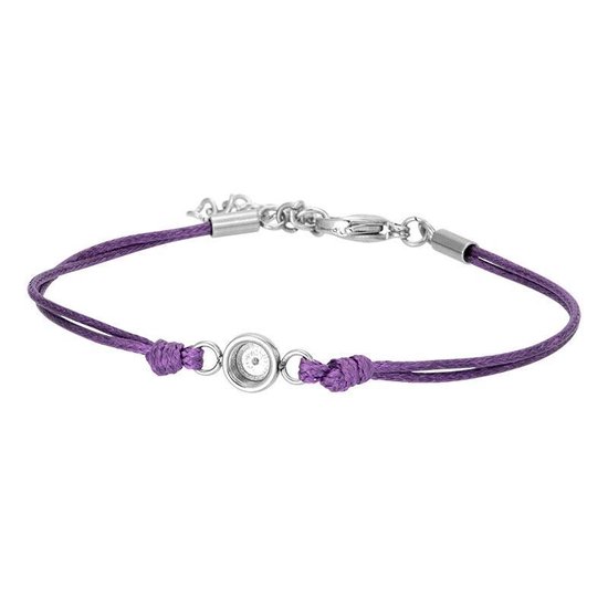 iXXXi-Jewelry-Wax Cord Top Part Base Purple-Zilver-dames-Armband (sieraad)-One size