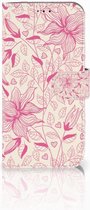 Geschikt voor Samsung Galaxy A40 Hoesje Pink Flowers