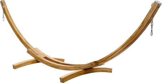 Resoneer Bewolkt hetzelfde Luxe Teak houten hangmat standaard | bol.com