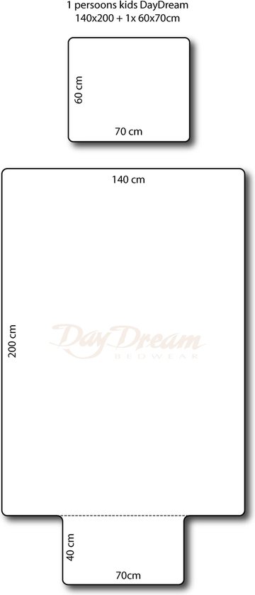 Day Dream Trein - Dekbedovertrek - Eenpersoons - 140x200 cm + 1 kussensloop 60x70 cm - Blauw