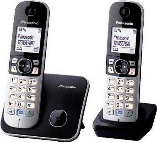 PANASONIC KX-TG6812NLB duo Dect telefoon - 2 handsets - zonder antwoord  apparaat -... | bol.com