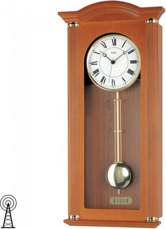 Prachtige houten radio controlled slinger klok-5014-9 | bol.com