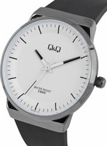 Mooi heren horloge -Zwarte band met witte wijzerplaat QB06J501Y