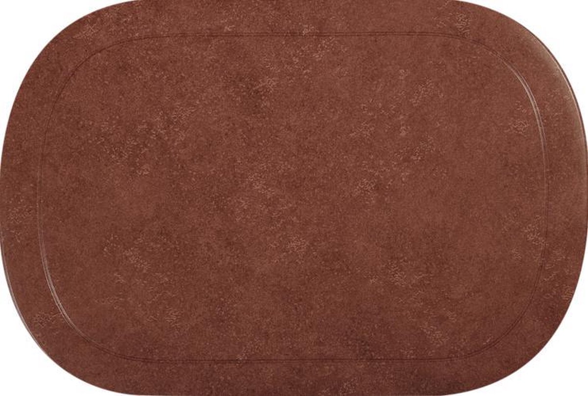 Afwasbare placemat Ovaal 45 x 30 cm Uni Bruin Set van