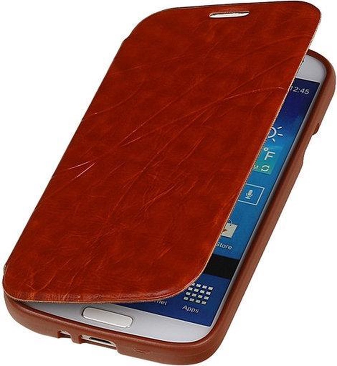 Bestcases Bruin TPU Booktype Motief Hoesje Samsung Galaxy S4