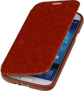 Bestcases Bruin TPU Booktype Motief Cover Samsung Galaxy S4