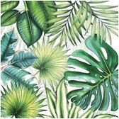 20x Serviettes à thème Tropical / jungle 33 x 33 cm - Serviettes papier 3 plis