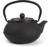 Gietijzer theepot zwart 0,8 L - compleet met theezeef