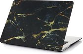 Shop4 - MacBook 13 inch Air Hoes - Hardshell Cover Marmer Zwart Goud