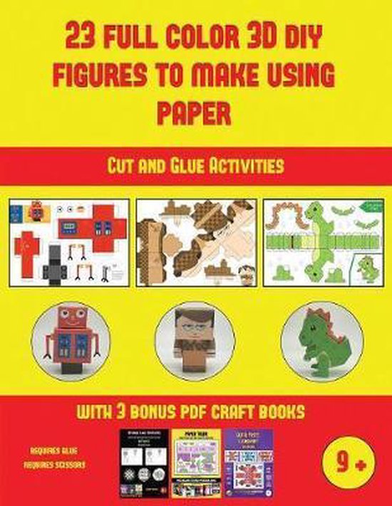 Cut and Glue Activities- Cut and Glue Activities (23 Full Color 3D ...