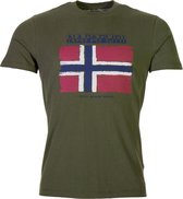 Napapijri Sportshirt - Maat M  - Mannen - groen/blauw/rood