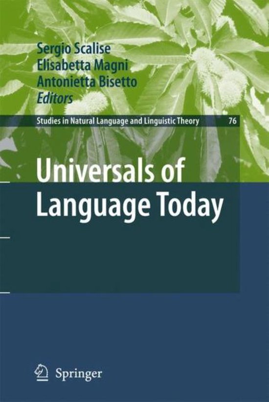 Universals of Language Today 9781402088247 Scalise Boeken