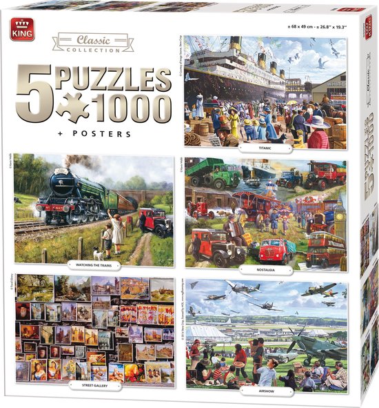 King 5in1 Classic Collection - legpuzzel - 1000 stukjes - King