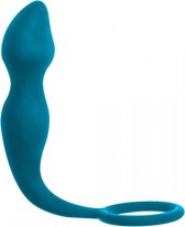 Lola Toys - SpiceItUp! - Sensation - Licht gebogen Buttplug met Cockring Balzak Ring of Handgreep - Anaalplug - Prostaat Stimulatie - P-Spot - Unisex - 20cm x 3cm - Blauw