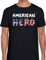 American hero tekst t-shirt zwart heren XL