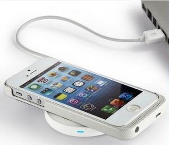 Qi set iPhone 5(s) - Draadloze telefoon oplader en iPhone 5(s) case (wit) |