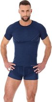 Brubeck | Heren Thermo Active Ondershirt met Merino Wol - Naadloos- T-Shirt -Marineblauw-M