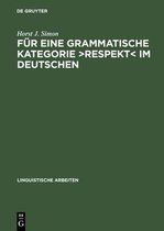 Fur Eine Grammatische Kategorie >Respekt