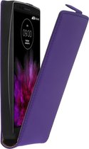 Paars premium leder flipcase voor de LG G Flex 2