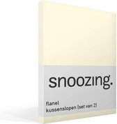 Snoozing - Flanel - Kussenslopen - Set van 2 - 60x70 cm - Ivoor