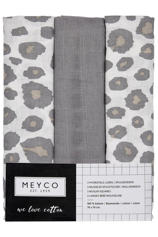 Meyco Panter 3-pack hydrofiele doeken - 70x70 cm - neutral