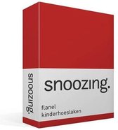Snoozing - Flanel - Kinderhoeslaken - Wiegje - 40x80 cm - Rood