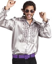 3 stuks: Party shirt - zilver - XL - maat 54-56