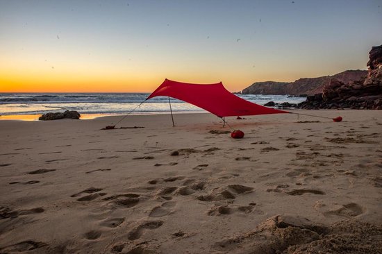 Tiptopshade Strandparasol Multifunctioneel Lichtgewicht - Rood/ Zwart - 5 Persoons — afbeelding 2