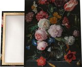 Stilleven met bloemen in een glazen vaas, Jan Davidsz. de Heem op canvas 60 x 90 cm
