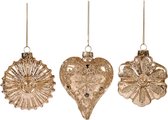 Goodwill Kerstbal Glas Goud D 8 cm  Voordeelaanbod assortiment van 3 stuks
