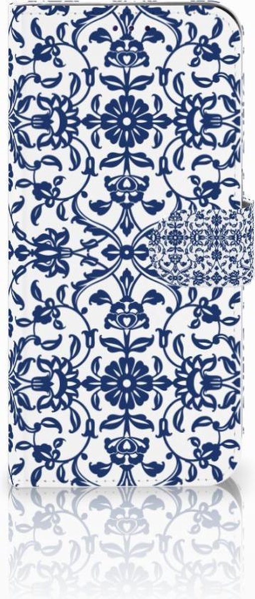 Book Case voor Samsung Galaxy A50 Hoesje Flower Blue